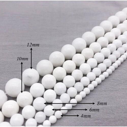 Natural Stone Loose BeadsWhite porcelain BeadsFinding for Women Handcraft Fashion Jewelry Making Bracelets Necklaces J229