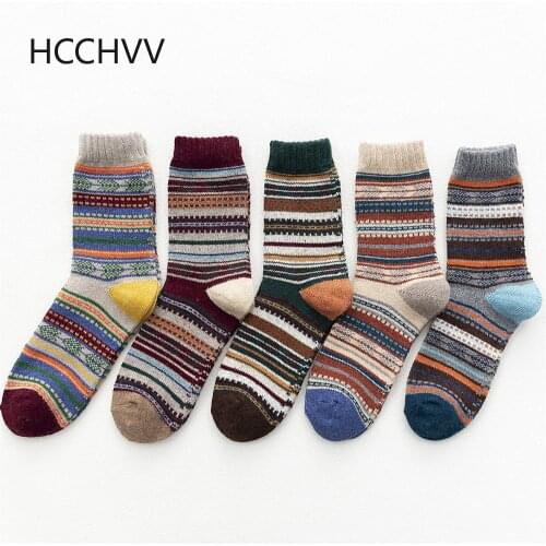 Thick warm Men sock winter sock ethnic style woolen sock high tube soft rabbit wool colorful mens ankle hosiery mens dress socks