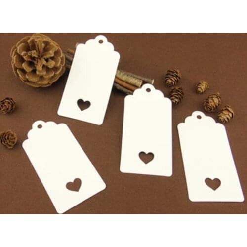 Hollow Heart DIY Blank Kraft Paper Label Hang Tag Wishes Card Wedding Party Note Blank Hang tag Kraft Gift Wrapping Supplies