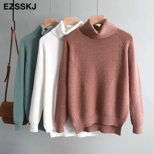 Casual oversize thick Autumn Winter turtleneck Sweater Pullover Women Long Sleeve chic Basic female loose Knitted Sweaters
