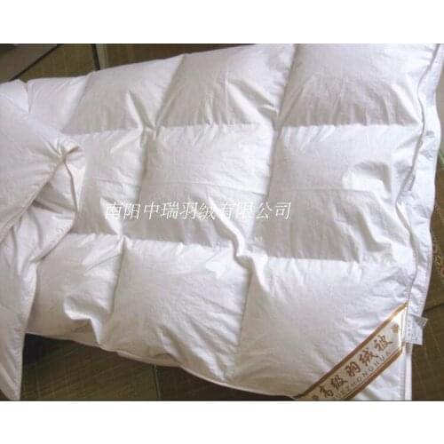 Duvet filled White Goose feather & down 30 oz tog value 4.5 for summer 150 gsm USA queen size 90"*100" wholesale