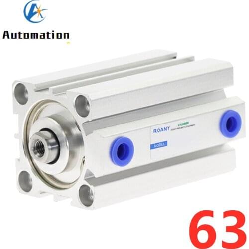 SDA Type Bore 63mm stroke 5/10/20/25/30/40/50/100mm double acting SDA63 compact air pneumatic piston cylinder Female