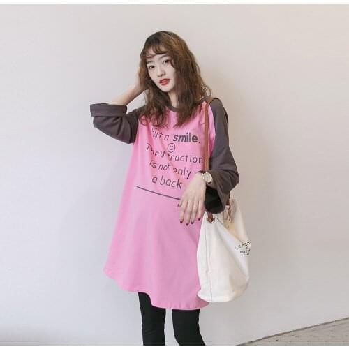 Spring-Summer Maternity Clothes Fashion Korean-style Pregnant WOMENS T-shirt Dress 7 Points Sleeve Loose And Plus-sized Top Bas