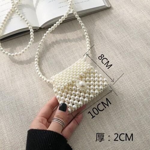 Pearl Bag Female Ins Mini Messenger Bag Hand-woven Bag Handbag Handbag Beaded Bag Bags for Women 2020 Crossbody Bag Woman