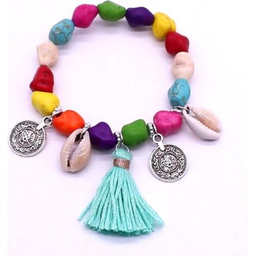 Bracelet high quality shaped stone bracelets for women natural shell tassel handmade beaded yoga bracelet jewelry