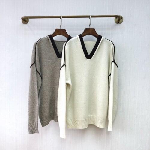 Fashion 2021 New Ladies Long Sleeve Sexy Casual Hooded Patchwork Base Loose Sweater 1021