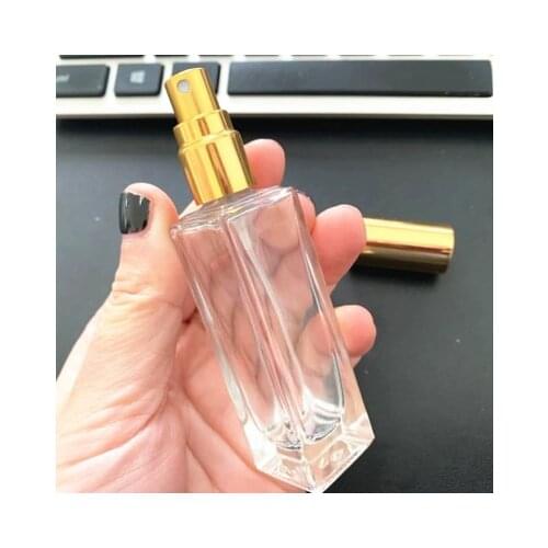 10pcs 18ml ordinary glass perfume bottle, empty bottle, spray bottle, gold cap, perfume bottle, new long glass bottle