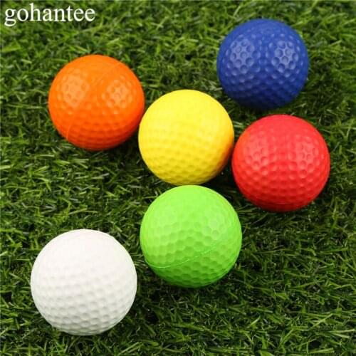 Gohantee 20Pieces (1Bag) Light Golf Practice Balls for Indoor Outdoor Training Elastic PU Foam Golf Balls Soft Sponge Golf Balls