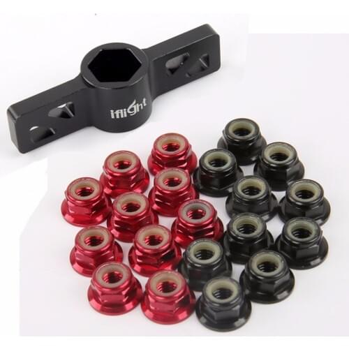 20pcs M5 Nylon Insert Hex Lock Nut (Alum) Self Locking Nut with Quick Release Driver(M8&M10) For FPV Racing Quadcopter