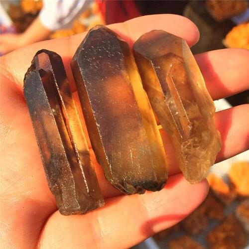 3pcs Hot for sale!Natural yellow crystal wand point crystal smoky topaz point reiki healing as a gift