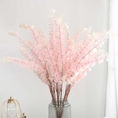 3 Forks Fake Green Leaves Artificial Flowers Real Touch for Wedding Decoration Home Office Party Yard Garden Decor