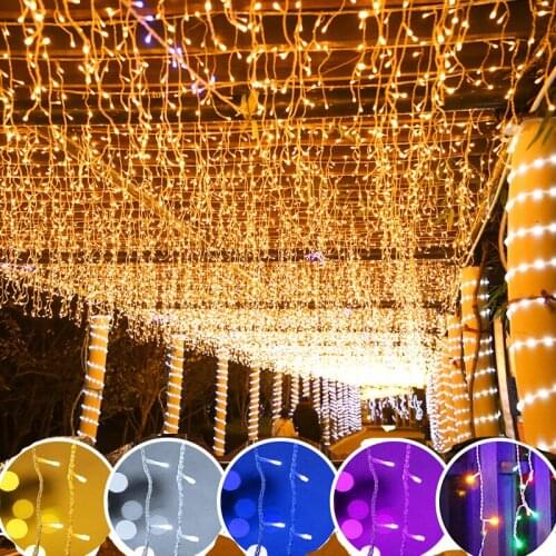 5m Fairy Lights Garland Outdoor Home for Wedding/Party/Curtain/Garden Decor 5M LED Starry Lights Icicle String Lights Christmas