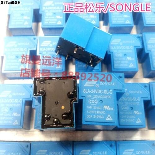 5pcs T90 Coil 24VDC 30A 250VAC 30VDC 6 pin 1NO 1NC SLA-24VDC-SL-C PCB Type