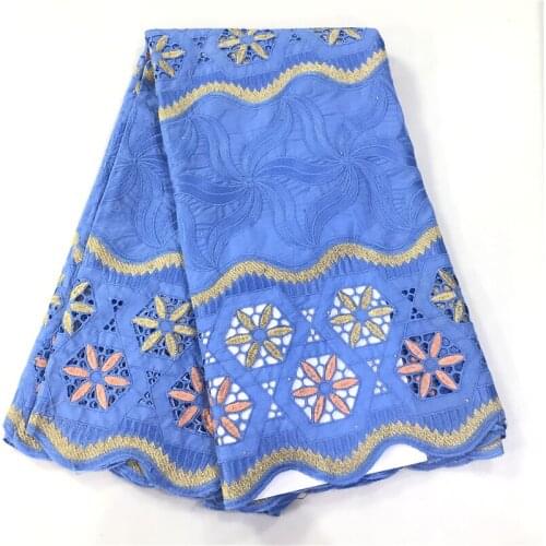 5 yard Swiss lace fabric 2020 latest Voile lace embroidery African 100% cotton fabrics Swiss voile lace popular Dubai style