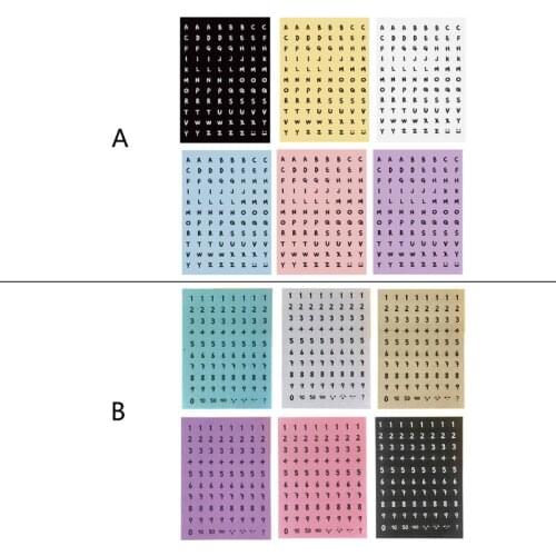 6 Colors Alphabet Letters Number Epoxy Resin Stickers Kit English Letters Mixed Sequins Resin Decorative Stickers Kit