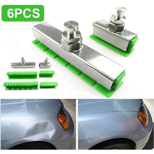 6Pcs Paintless Dent Repair M12 Car Body Repair Paintless Puller Kit Automotive Removal Tool Set Green Long Dent Repair Tools