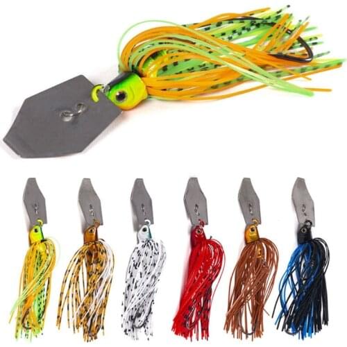 6 Pcs/Set 10cm 11g Artificial Buzzbait Fishing Lures Chatterbait Blade Crankbait Spinner Bait Fishing Accessories M14