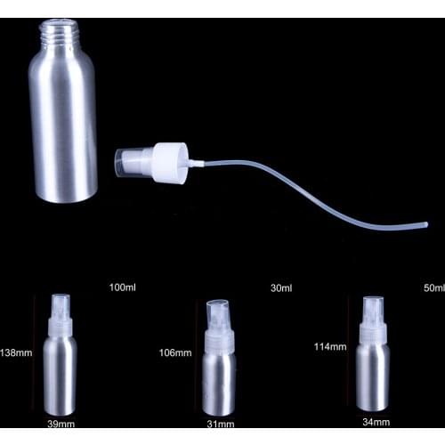 30/50/100ml Aluminum Spray Bottle Portable Mini Perfume Bottles Empty Refillable Cosmetic Sprayer Atomizer