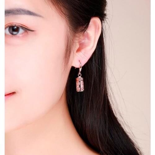 Hollow Out Filligree Cross Perfume Bottle Essential Oil Diffuser Drop Dangle Earrings For Women Girls Gold Color Jewelry Aros