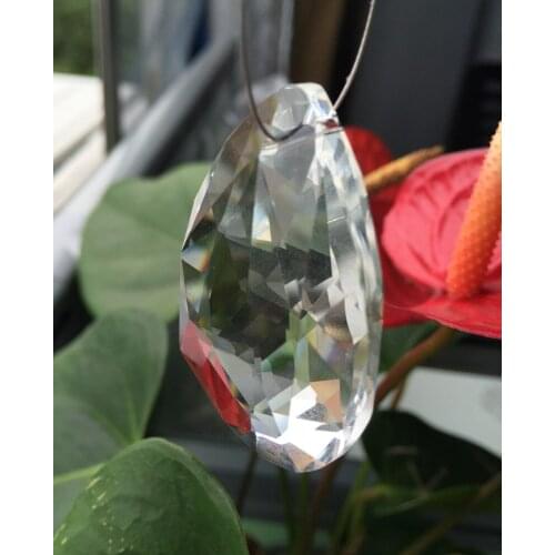 Free shipping AAA quality leaf shape 50mm Clear Bauhinia Faceted Shape Clear Crystal Hanging Suncatchers Prisms (144pcs/lot)