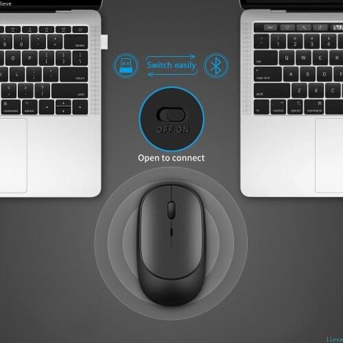 Wireless Bluetooth Mouse for MacBook PC iPad Computer Rechargeable Dual Modes Bluetooth+USB Mous,Ergonomic Silent Wireless Mouse