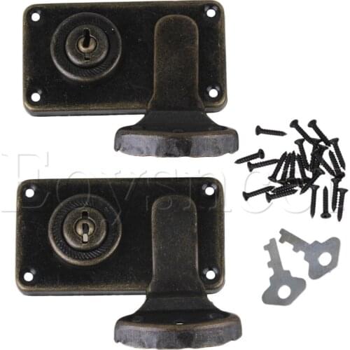 Bronze 74x41mm Antique Box Latch Jewelry Boxes Suitcase Cabinet Set of 2