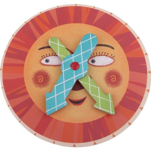 Shape Sorting Clock Puzzle Teaching Time Number Blocks Kids Educational Toy