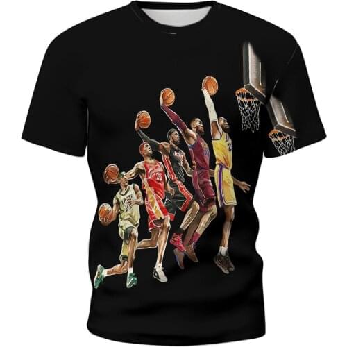 New Mens Short Sleeve T-shirt Digital 3D Printing Basketball Sportswear Adult Clothing Children Ladies Harajuku Street