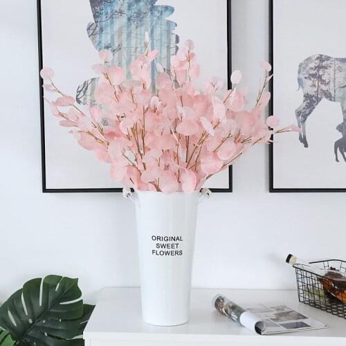 Artificial apple leaves eucalyptus artificial branches fake leaves decoration home living room ornaments fake flowers plant leav