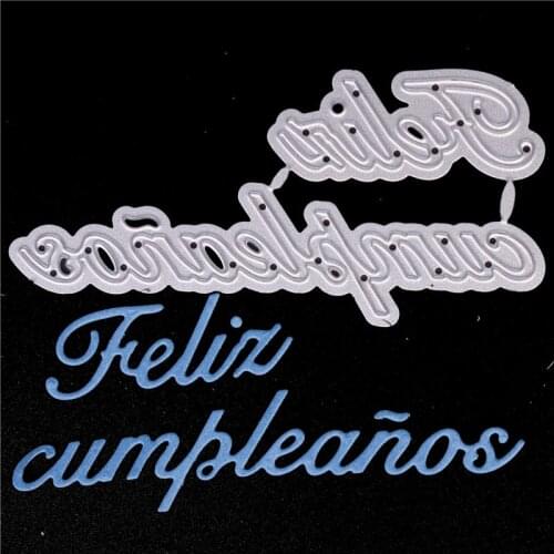Spanish word Metal Cutting Dies for Diy Scrapbooking Die Cut New 2018 Paper Card Making Craft Embossing Photo Happy Birthday