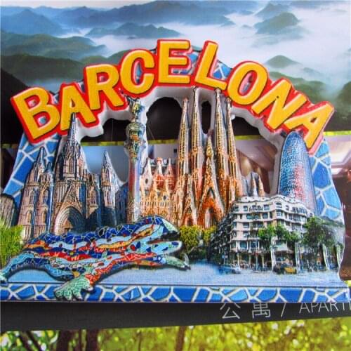 Spain Lucky Tree Ladybug Letter Magnet Barcelona Travel Creative Magnetic Fridge Magnet