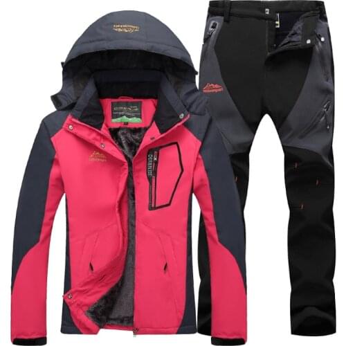 Women Ski Suit Ski Jacket Pants Snow Clothes Mountain Skiing Waterproof Winter Warmth Female Outdoor Snowboard