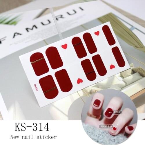 Lamemoria 14tips Nail Art Adhesive Sticker DIY Manicure Snowflake Shiny Sequins Nail Polish Strips Wraps Accessories Wholesale