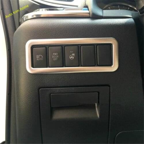 Lapetus Head Lights Lamp Switch Button Frame Cover Trim ABS Fit For Toyota Alphard / Vellfire AH30 2016 - 2019 Auto Accessories