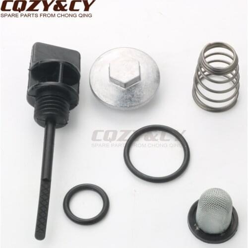 Scooter moped atv oil dipstick with o-ring & oil cover & spring & oil filter for KEEWAY ARN 125 F-ACT FOCUS MATRIX 125cc 4T