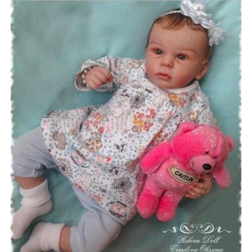 NPK Reborn Doll Kits for 22inches Soft Vinyl Reborn Baby Dolls Accessories DIY toy doll parts unpainted blank doll kit