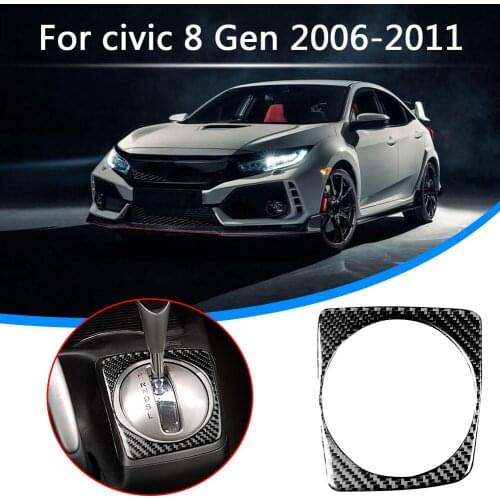 Carbon Fiber AT Gear Shift Panel Frame Sticker for Honda Civic 8th Gen 2006-2011 Auto Styling Trim Cover Sticker Parts