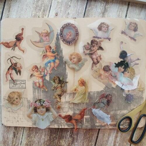 38pcs MIX Size Cute Little Angles Style PVC Sticker Scrapbooking DIY Gift Packing Label Decoration Tag