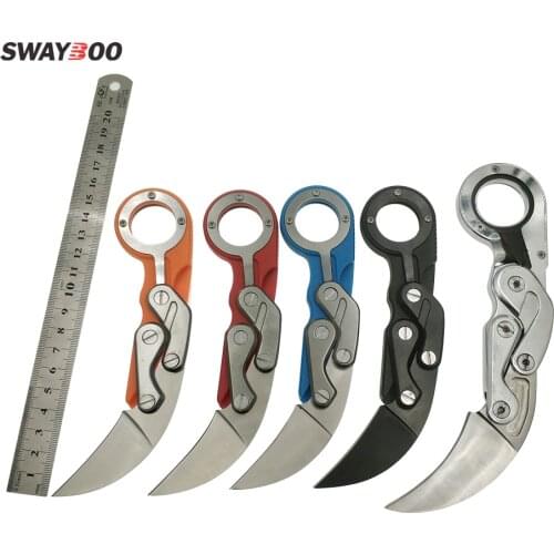 Swayboo mechanical claw knife Karambit CS GO survival ring knife pocket tactical tools mini EDC multi knife