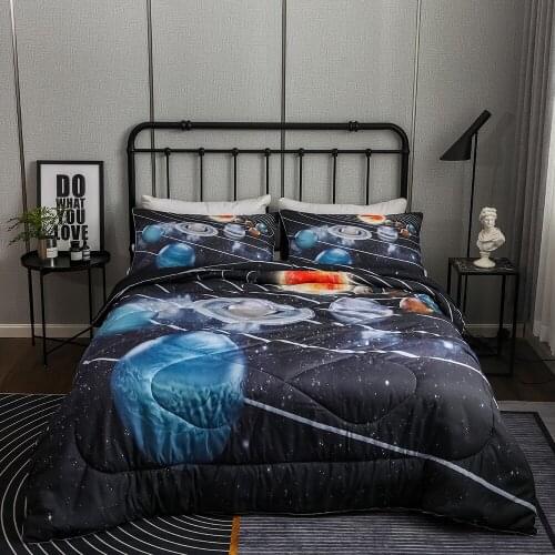 3D Real Animals Reactive Printing Patchwork Comforter Set King Queen Full Twin Thick Warm Quilt Set