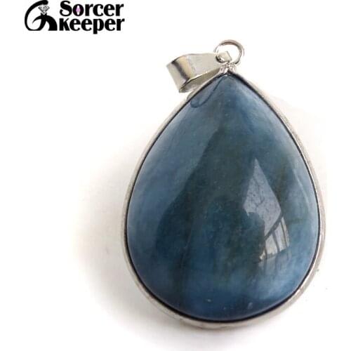 Genuine Natural Aquamarine Gem Real Ocean Blue Aquamarln Pendant Necklace For Woman Man CBA Beads Stone Jewelry DIY Gift BF453