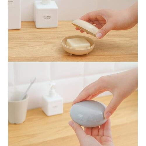 Portable Soap Dishes Soap Container Bathroom Dish Plate Case Home Shower Travel Hiking Plastic Soap Box Holder With Cover