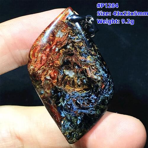 Natural Blue Pietersite Pendant Jewelry For Women Lady Man Crystal 37x29x8mm Water Drop Beads Silver Namibia Energy Stone AAAAA