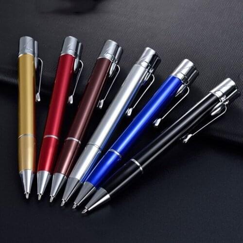 Ballpoint Pen Creative Metal Portable Lighter Windproof Turbo Butane Torch Lighter Multifunctional Gadget