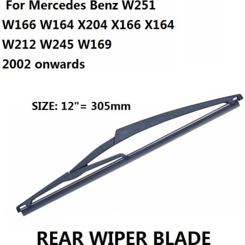 Rear Wiper Blade No Arm 12'' For MercedesBZ10W251 W166 W164 X204 X166 X164 W212 W245 W169 2002 onwards,Car Windscreen