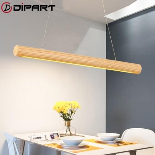 Nordic Pendant Lights Wood Lighting Fixtures with Office Bar Decorative Square Pendant Lamp Modern LED Hanglamp Kitchen