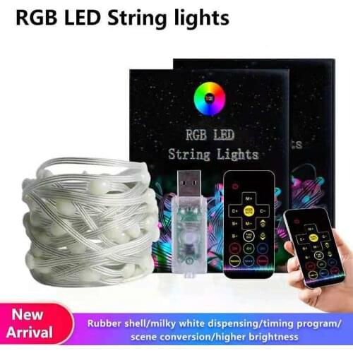 New USB Fairy String Lights RGB With Remote Control LED Firefly Lights Suitable For Wall Christmas Tree Wedding Party Decoration