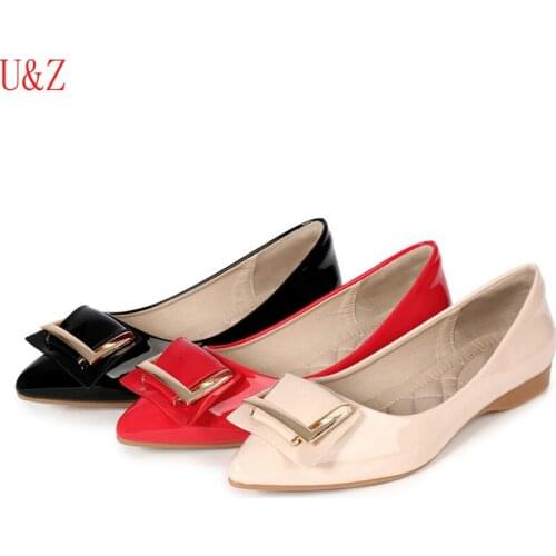 Comfy women flats elegant metal buckle evening formal shoes Youth girls Female Small size shoes students Plus size shoes 43
