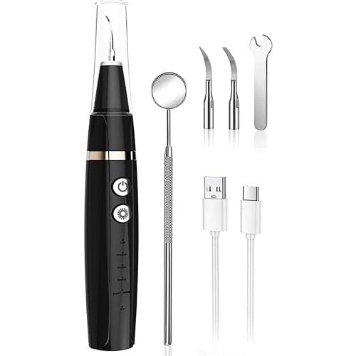 Ultrasonic Dental Scaler Calculus Tartar Remover Portable Teeth Electric Sonic Vibrator Cleaning Teeth Waterproof Teeth White
