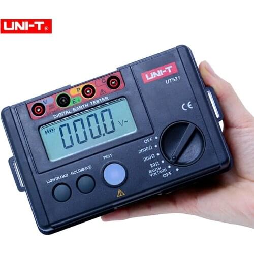 UNI-T UT521 Digital Earth Resistance Tester Digital Display 0-200V 0-2000 ohm Ground Earth Resistance Voltage Meter Tester